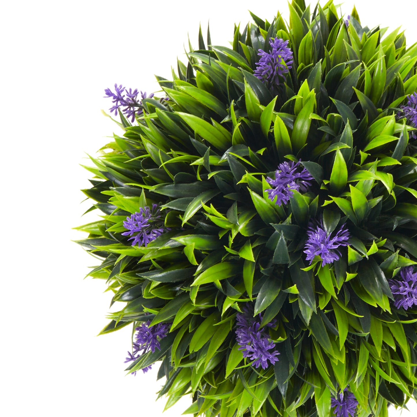 Set of 2 Decorative Artificial Plants Ball Trees with Lavender Flowers in Pot Fake Plants for Home Indoor Outdoor Decor, 60cm