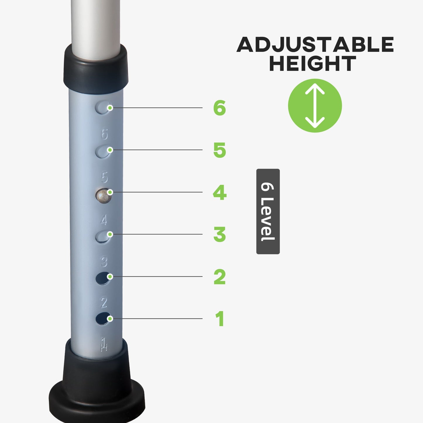 Shower Chair for the Elderly and Disabled, 6-Level Height Adjustable Shower Stool with Backrest, Curved Seat, Anti-slip Foot Pads and Shower Head Holder, Green