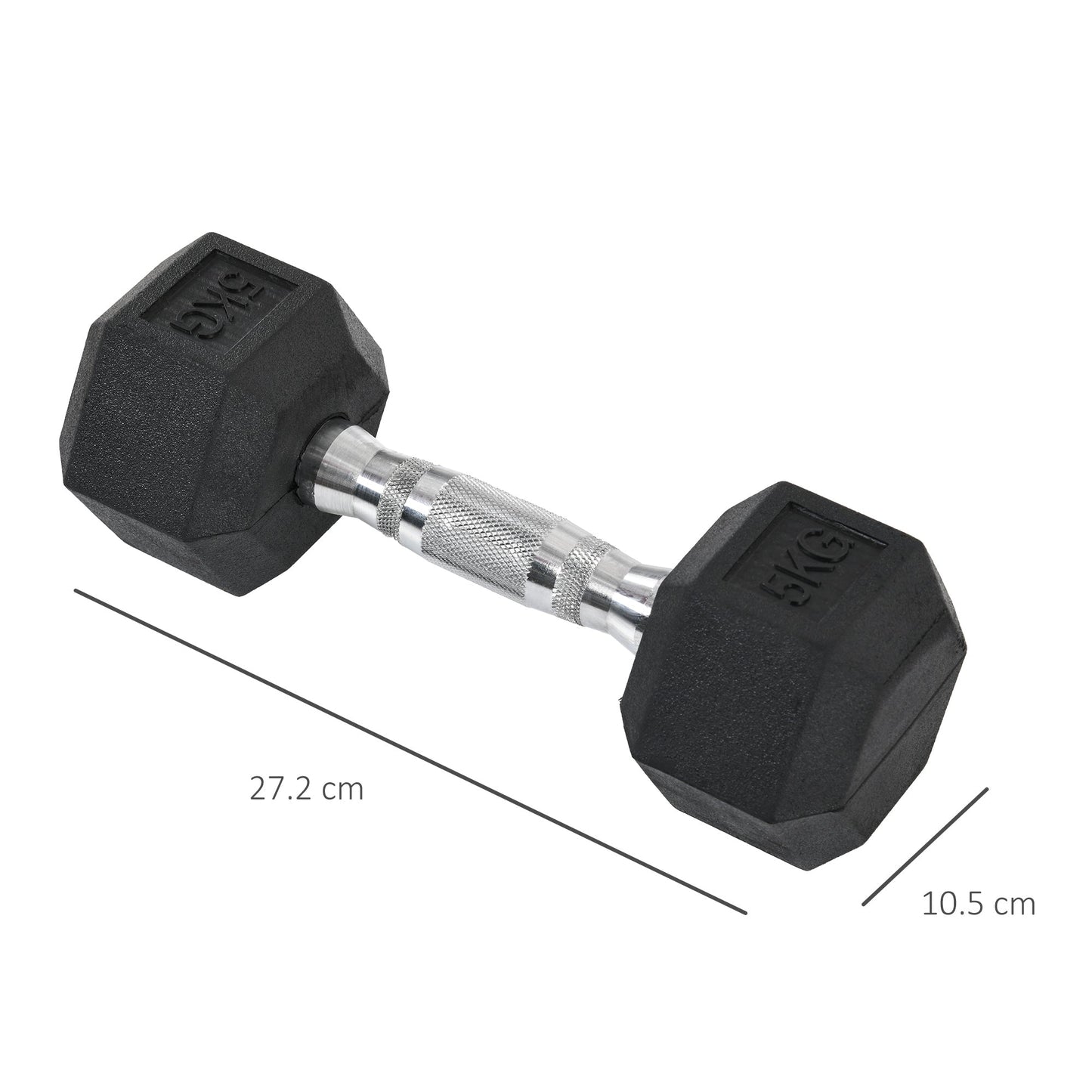 Rubber Dumbbell Sports Hex Weights Sets Home Gym Fitness Hexagonal Dumbbells Kit Weight Lifting Exercise (2 x 5kg) 2x5kg Ergo Workout Pair