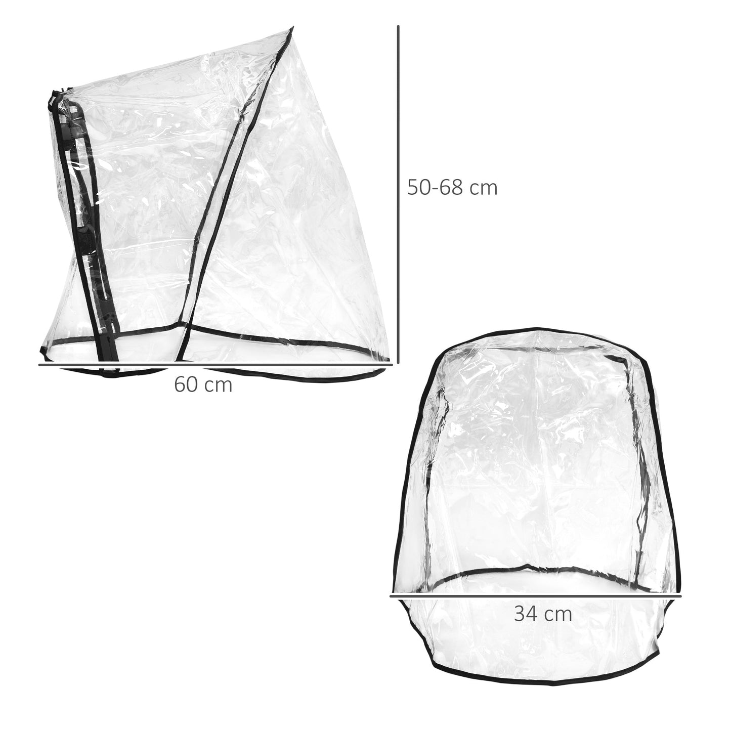Dog Stroller Rain Cover, with Rear Entry