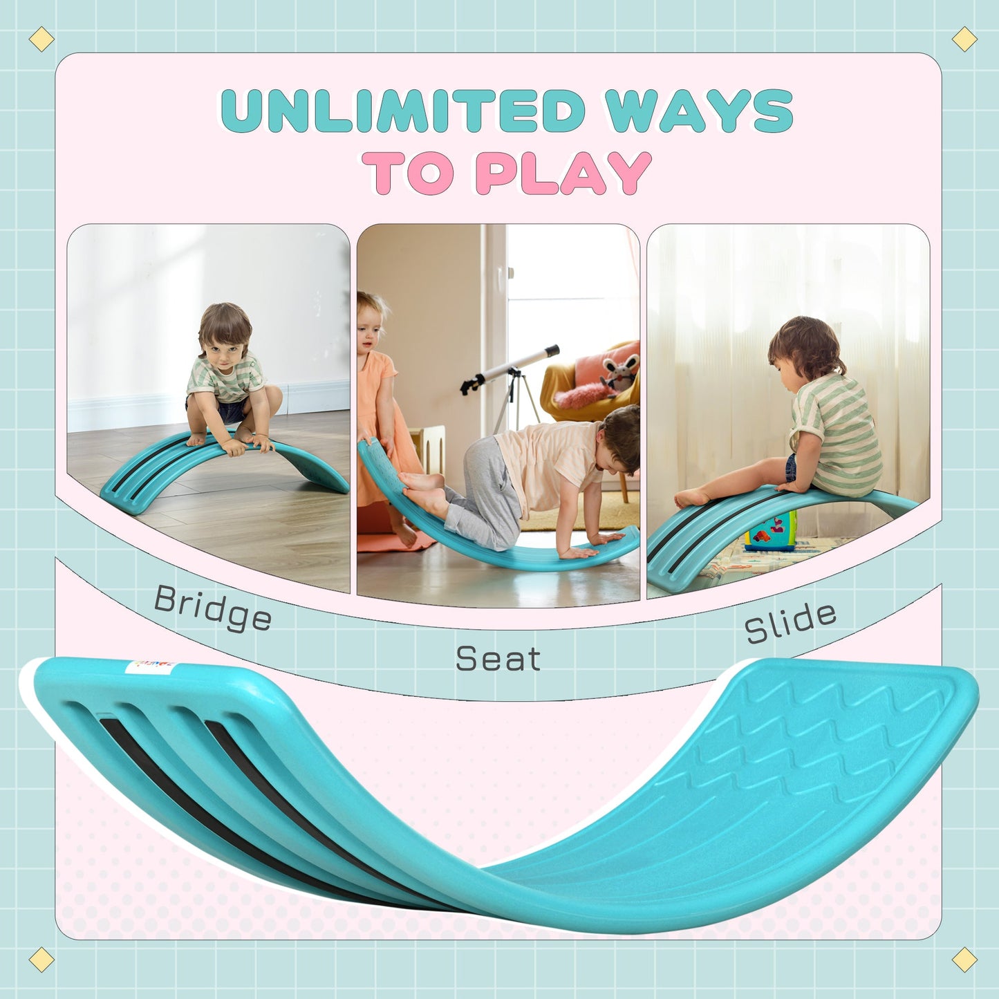Balance Board, Kids Wobble board, for Ages 3-6 Years - Blue
