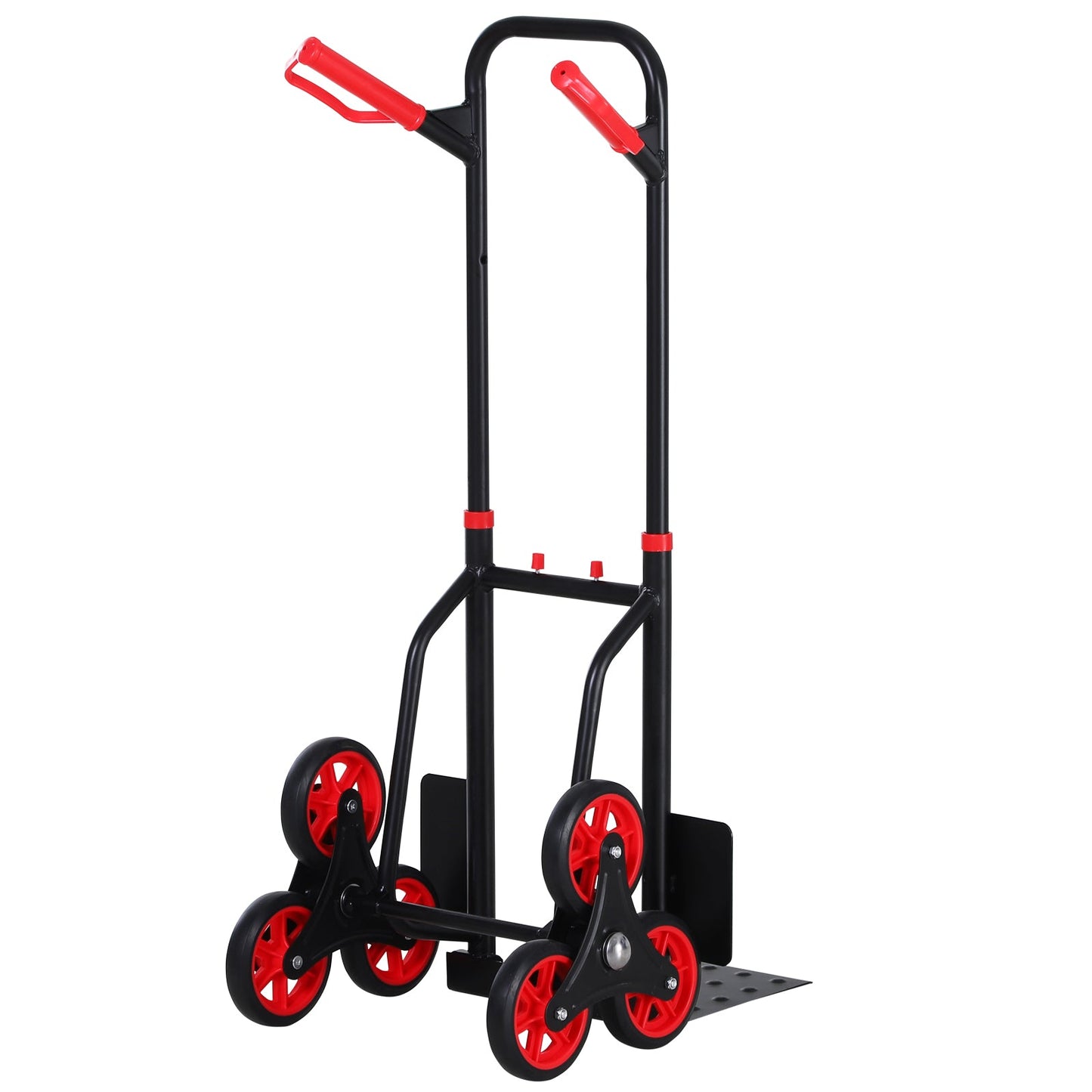 Steel Climbing Handling Trolley w/Hand Trucks 6-Wheels Load Cart 150kg