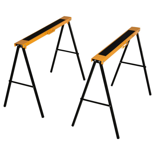 Steel Non-Slip 2-Peice Saw Horse Black/Yellow