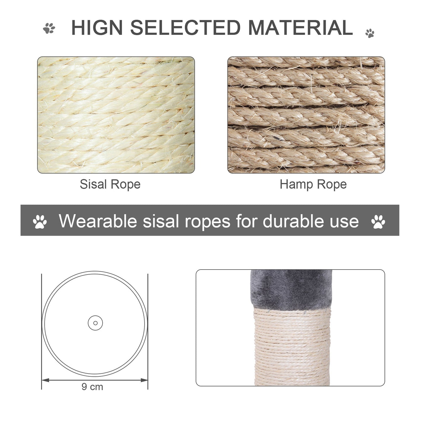 40L x 34W x 230-260H cm Cats Floor to Ceiling Scratching Post w/ 5-Tier Plush Leisure Platforms Grey