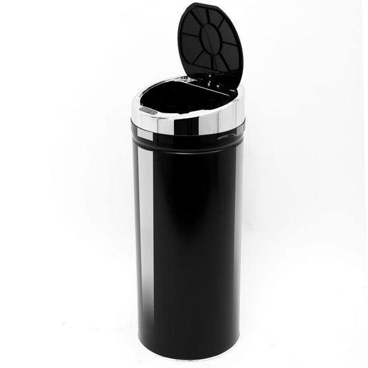 42L Stainless Steel Sensor Trash Can W/ Bucket-Black