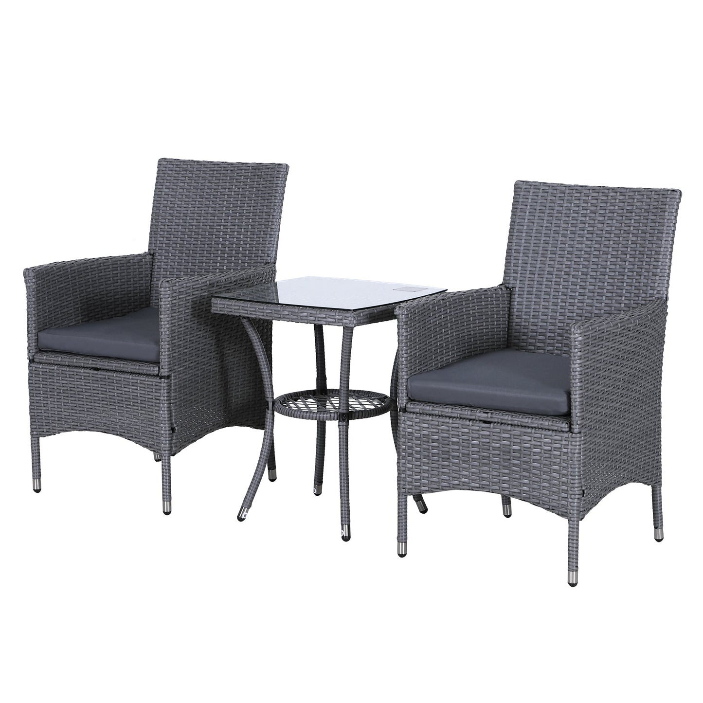 3pc Rattan Coffee Table Set-Grey