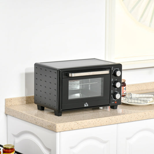Mini Oven, 21L Countertop Electric Grill, Toaster Oven with Adjustable Temperature, Timer, Baking Tray and Wire Rack, 1400W