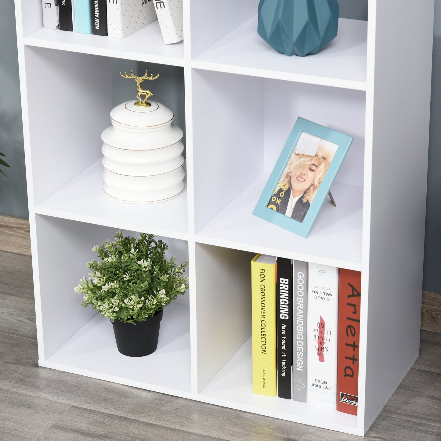 6 Cubes Shelving Cabinet, Particle Board-White