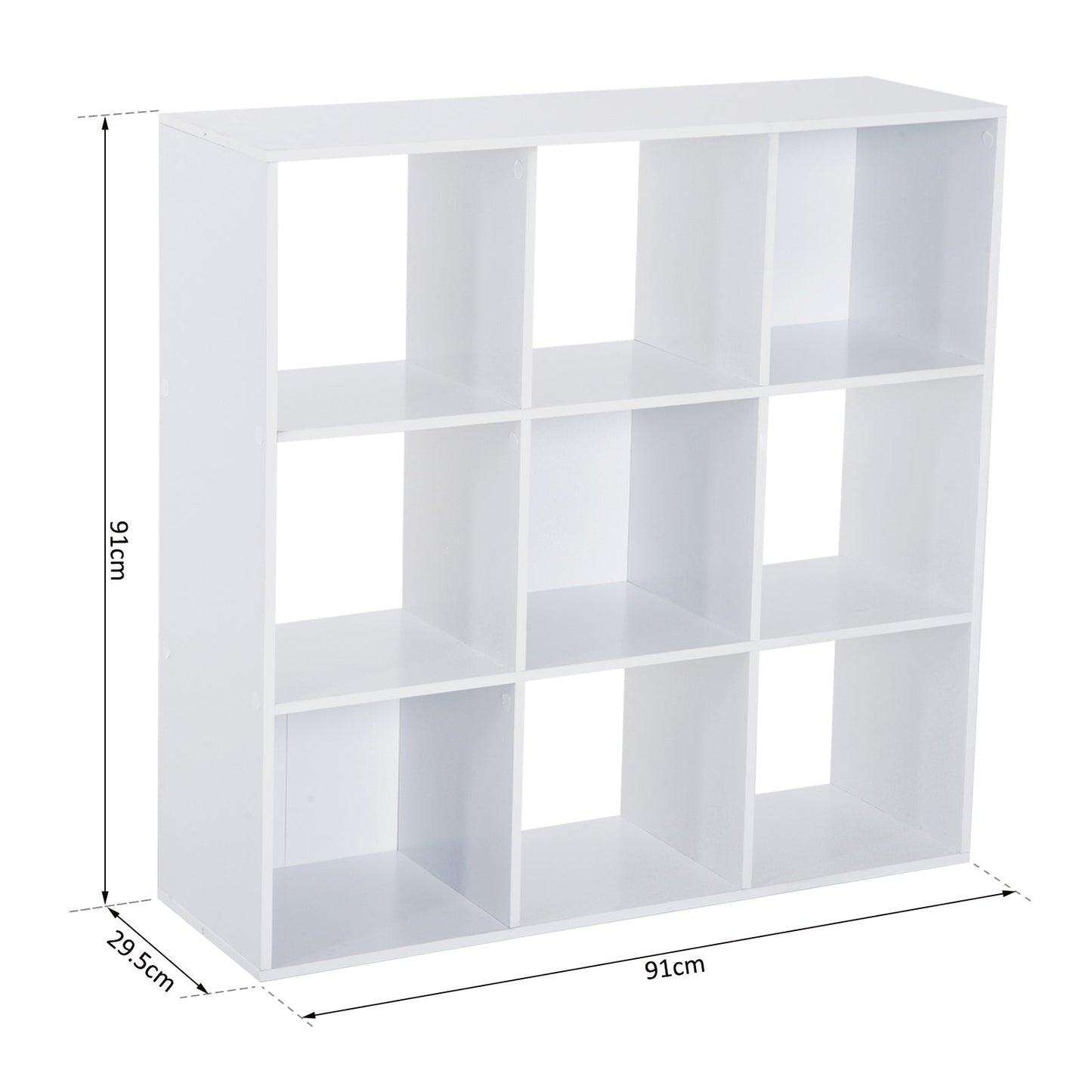 9 Compartments Storage Cabinet,Chipboard-White