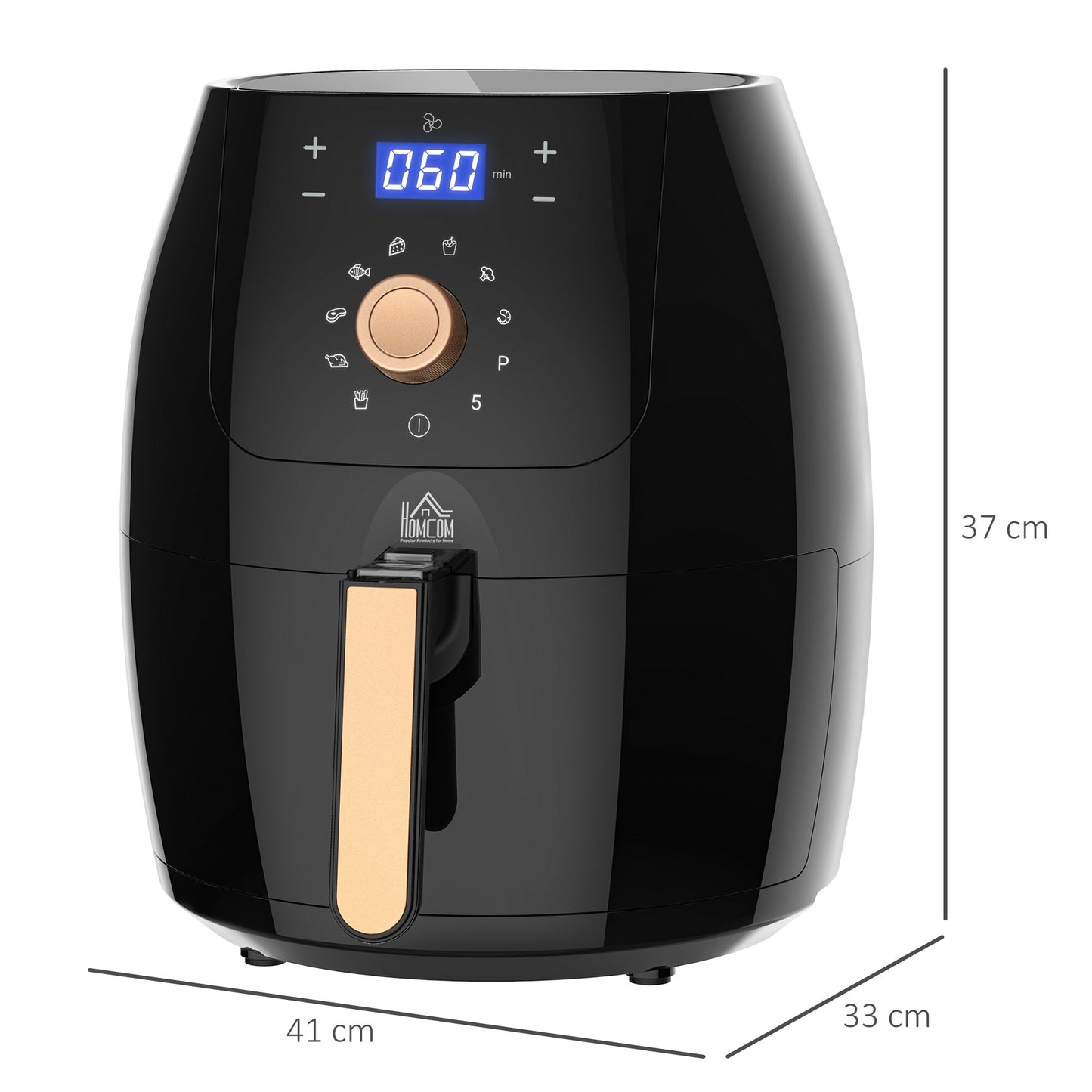 Air Fryer 1700W 5.5L w/ Digital Display Adjustable Temperature Nonstick Basket