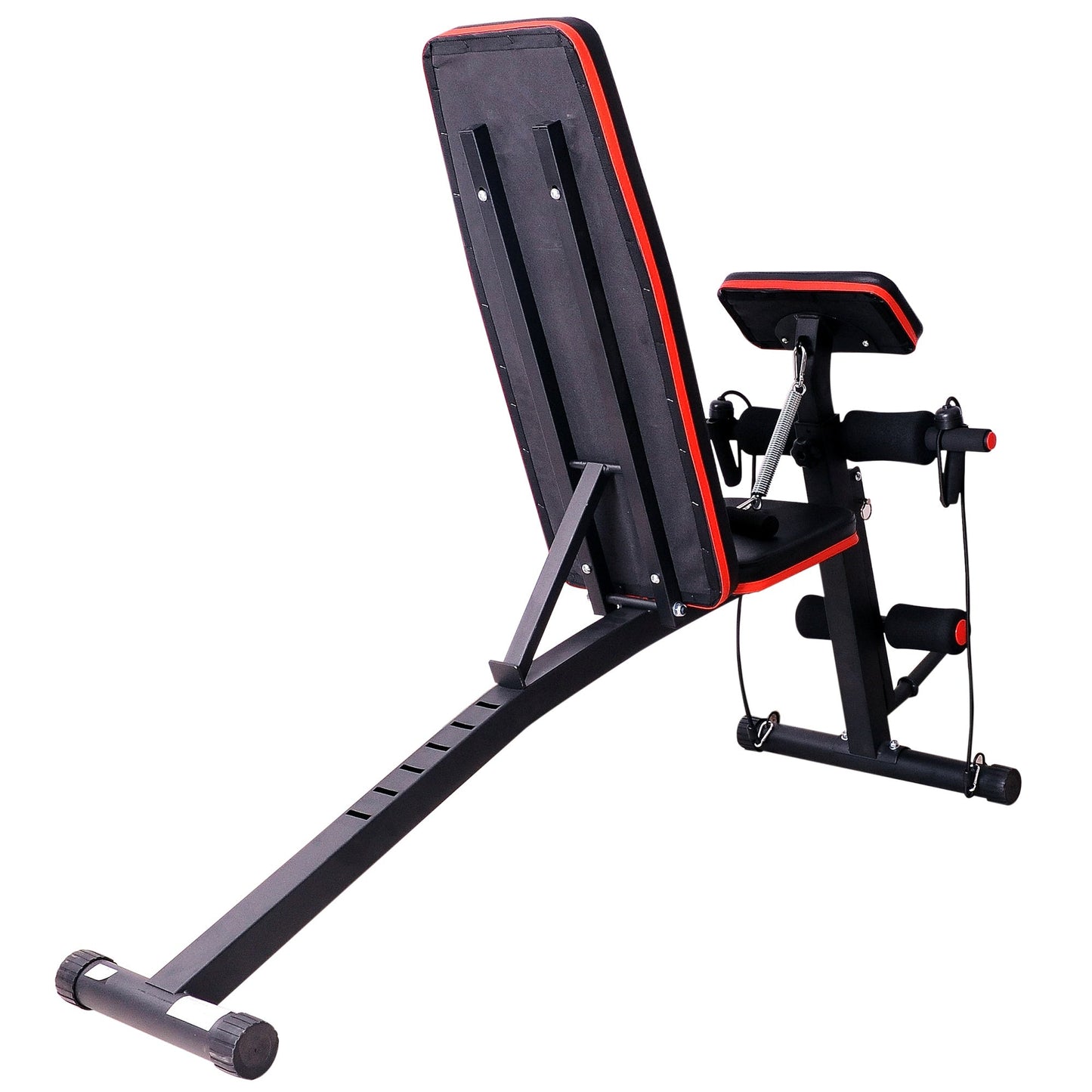 Foldable Exercise Bench, 6 Levels Adjustment-Black/Red