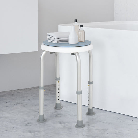 Aluminium 360Â°Swivel Shower Stool â€“ Blue & White