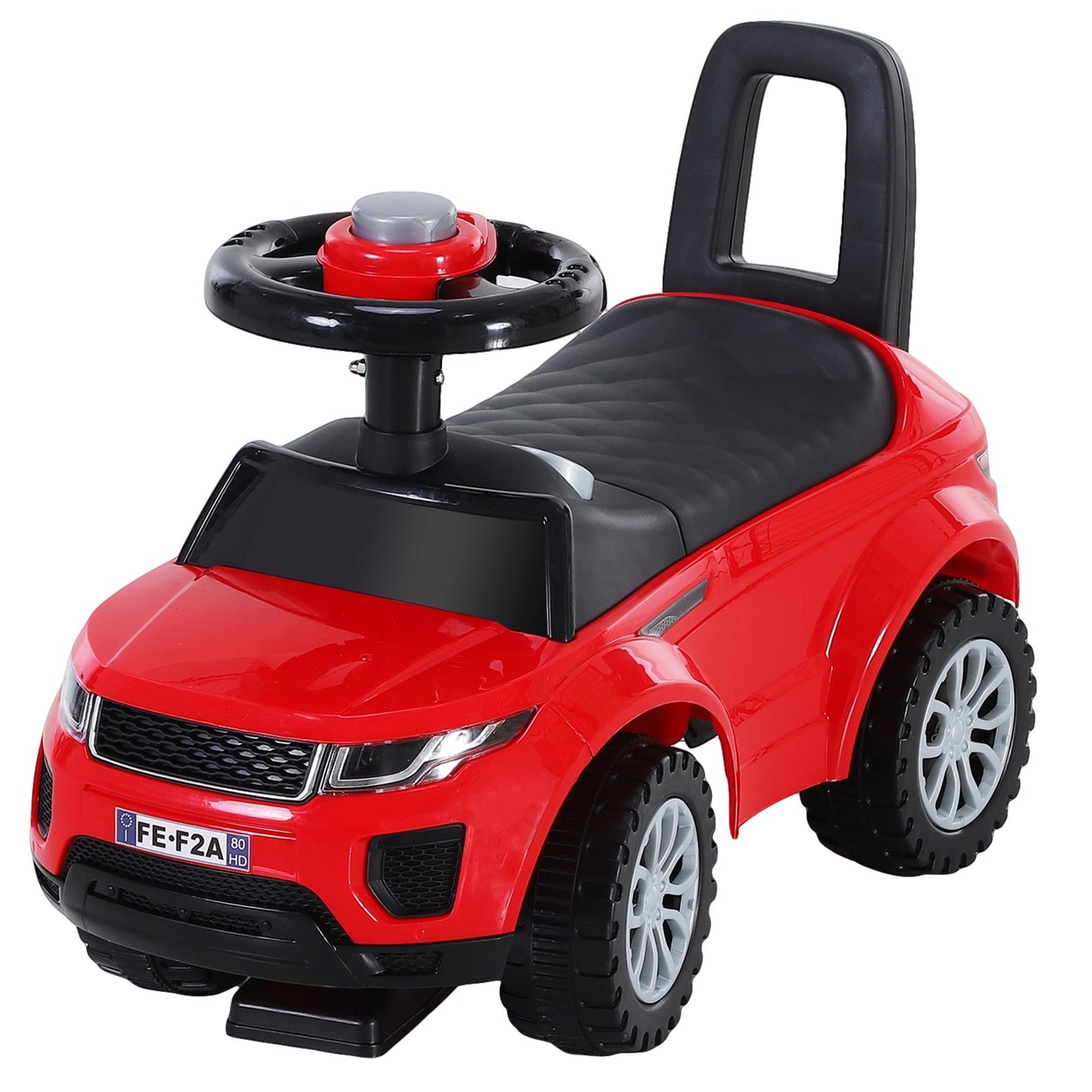 3-in-1 Ride-On Car Walker Stroller Push-Along w/ Horn Wheel & Under Seat Storage Red