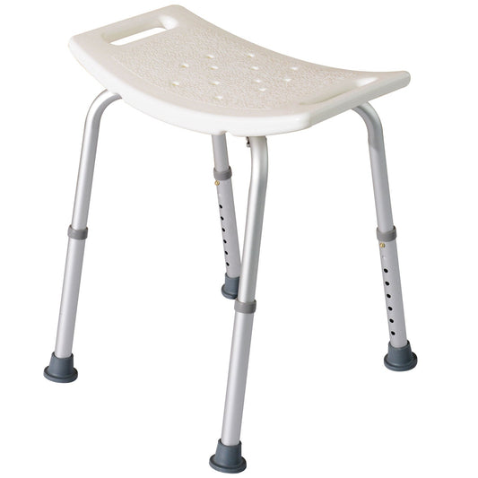 Plastic Non-Slip Portable Bathroom Stool White