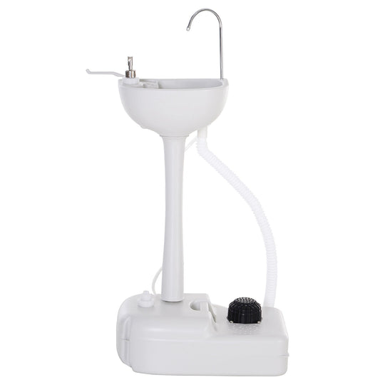 HDPE Outdoor Soap Dispensing Sink w/ Towel Holder White