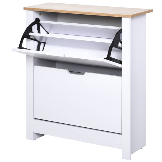 Particle Board 12-Pair Shoe Storage Cabinet White
