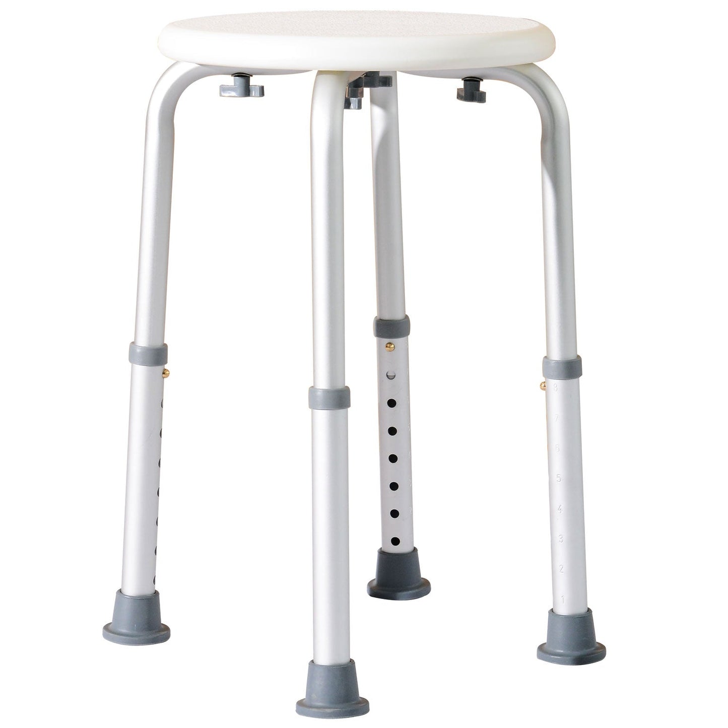 Adjustable Non-Slip Shower and Bath Stool,  32.5Wx41Dx35.5-54H cm-Cream White