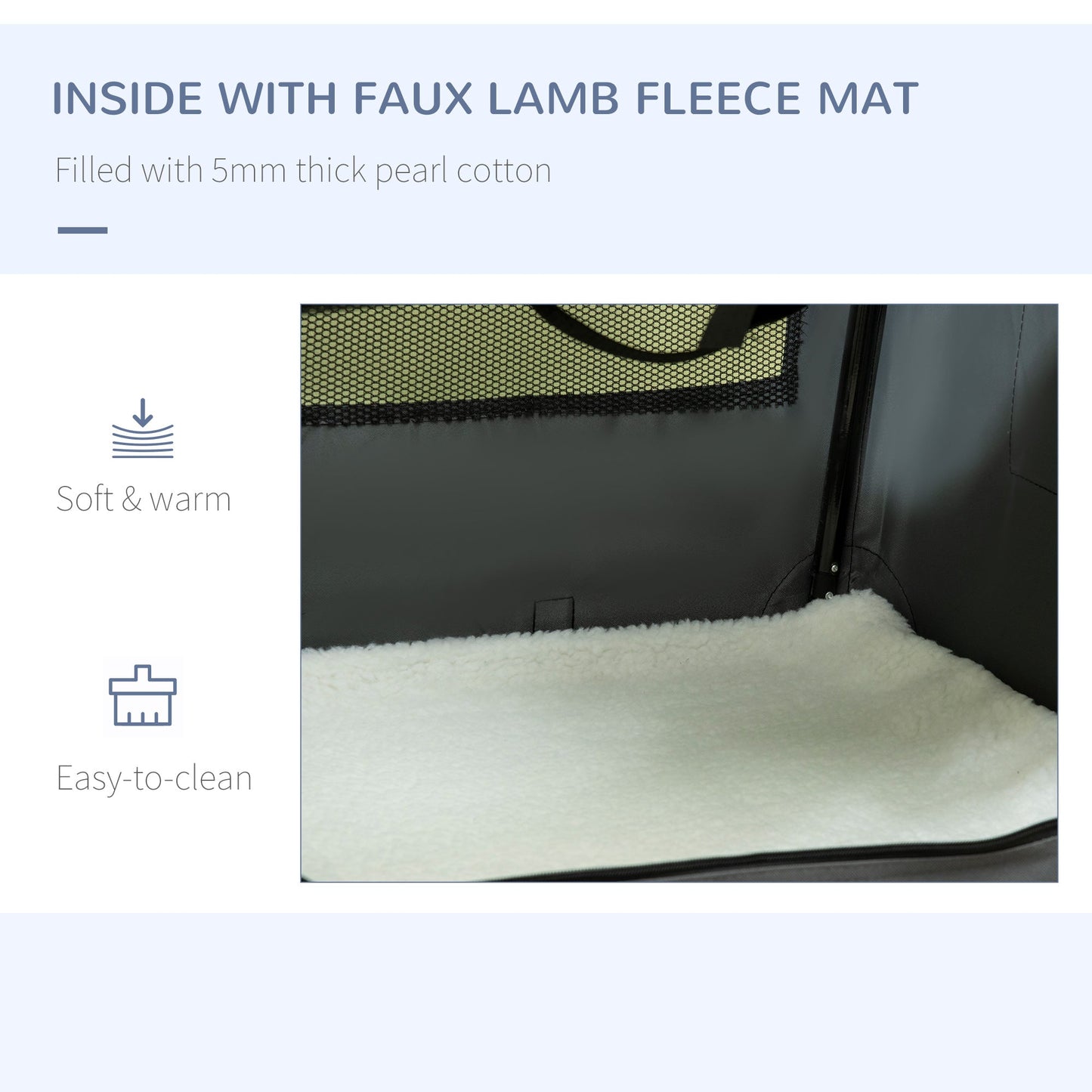 70cm Foldable Pet Carrier, Dog Cage, Portable Cat Carrier, Cat Bag, Grey