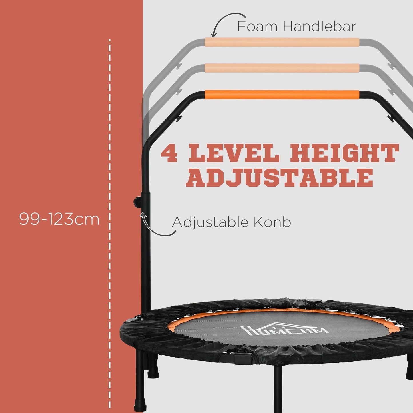 40'' Foldable Mini Trampoline, Fitness Trampoline, Rebounder for Adults