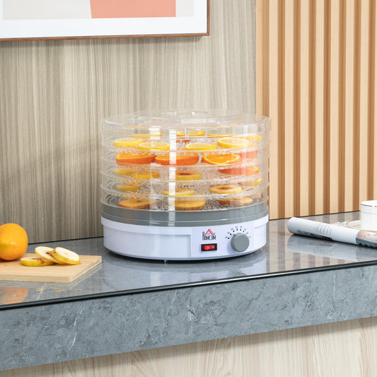 5 Tier Food Dehydrator, 245W Food Dryer Machine with Adjustable Temperature Control for Drying Fruit, Meat, Vegetable, Jerky and Pet Treat, White
