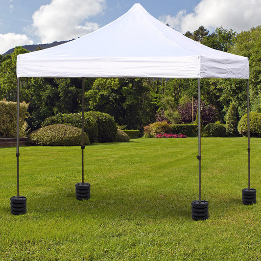 4 Pcs Gazebo Weighted Base Set, HDPE-Black