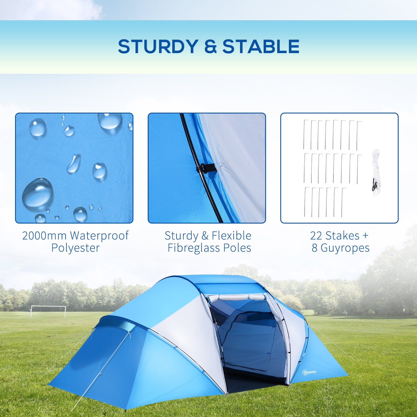 460Lx230Wx195H cm Shelter-Blue/White