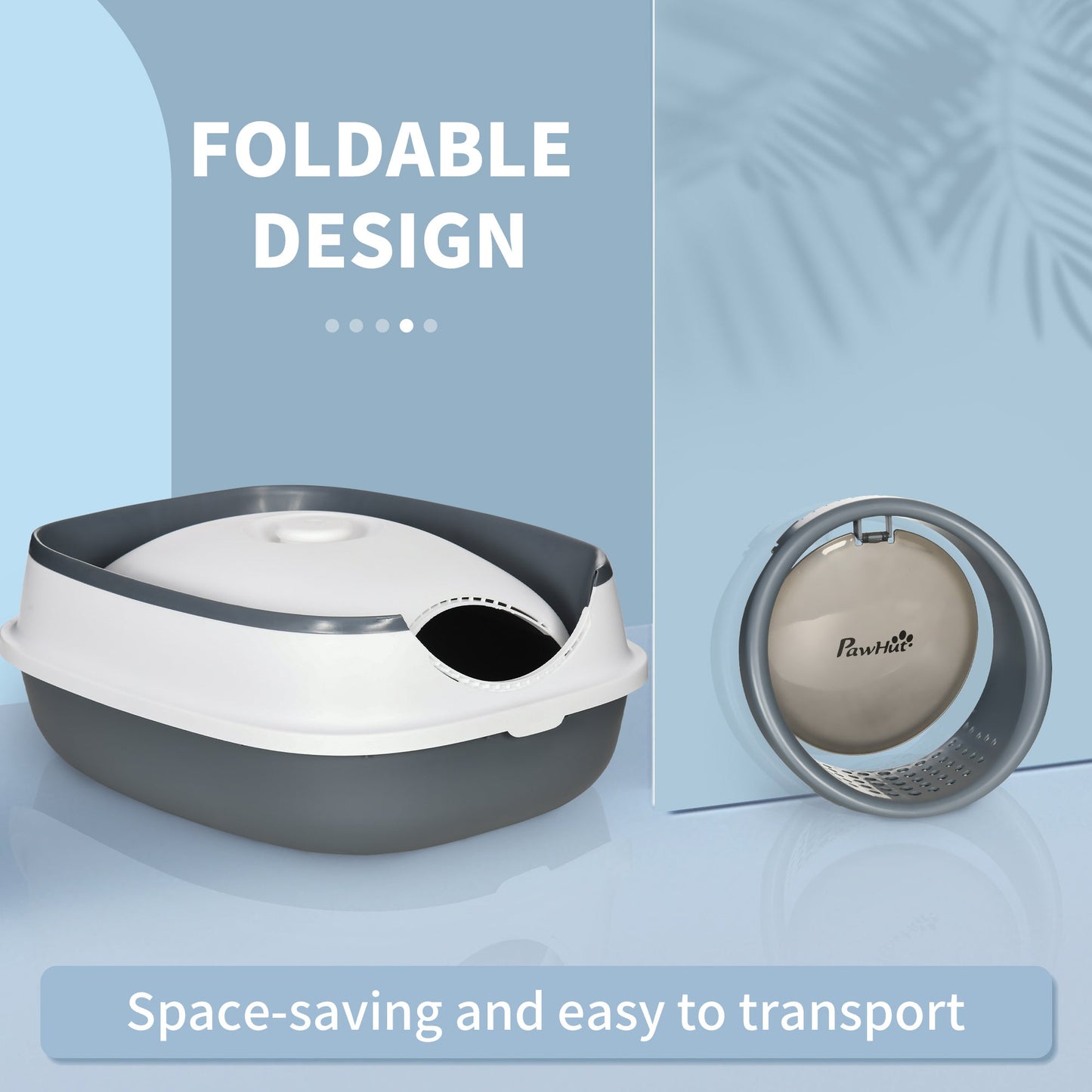 Cat Litter Tray with Lid, Hooded Cat Litter Box with High Sides, Deodorant, No Litter Spill, Large Two-way Entrance, Scoop Included