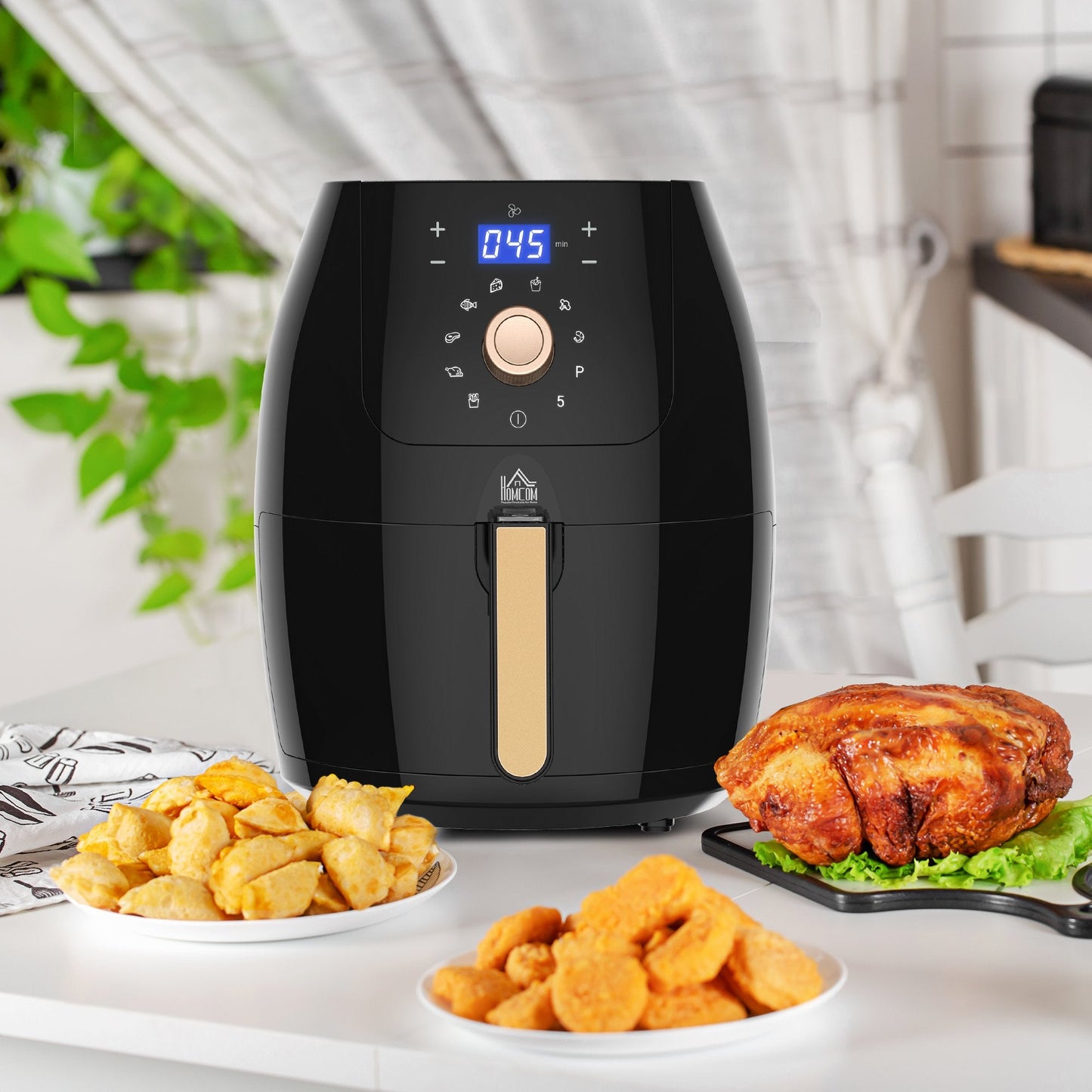 Air Fryer 1700W 5.5L w/ Digital Display Adjustable Temperature Nonstick Basket