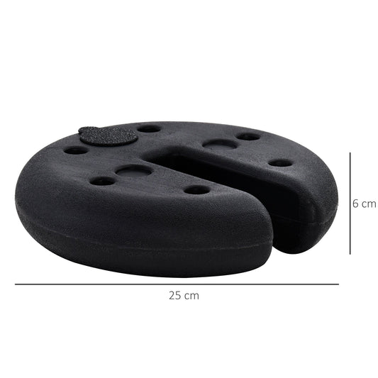 4 Pcs Gazebo Weighted Base Set, HDPE-Black