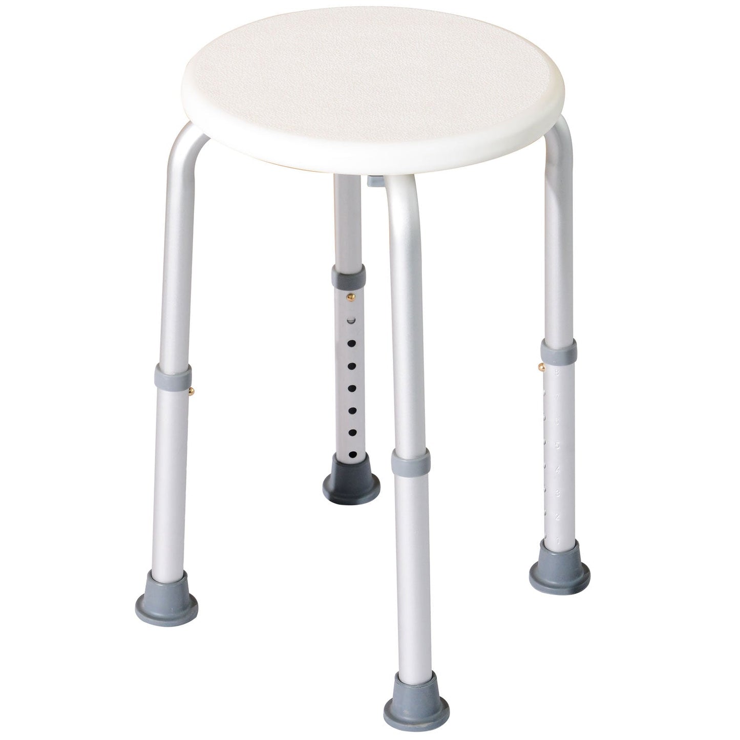 Adjustable Non-Slip Shower and Bath Stool,  32.5Wx41Dx35.5-54H cm-Cream White