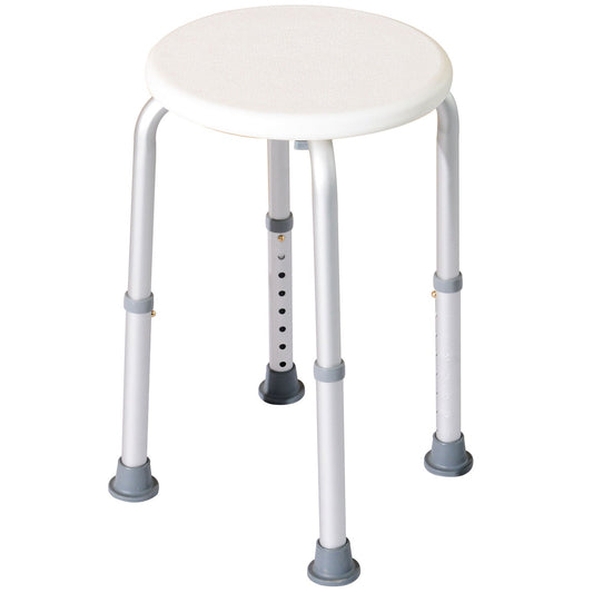 Adjustable Non-Slip Shower and Bath Stool,  32.5Wx41Dx35.5-54H cm-Cream White