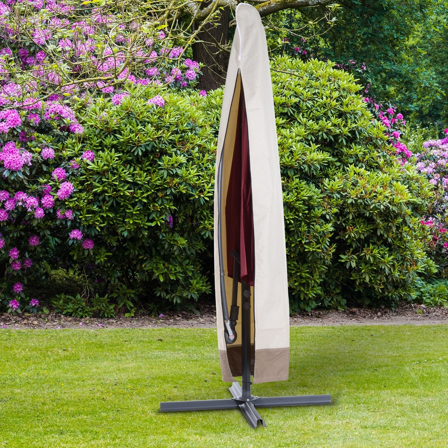 Waterproof Parasol Cover Deluxe Patio Furniture Market Banana Umbrella Cantilever Protector Rain Dust Protective w/Zip