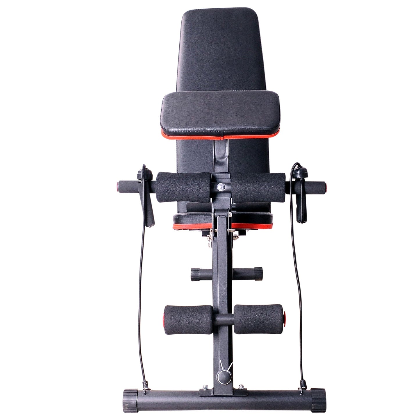 Foldable Exercise Bench, 6 Levels Adjustment-Black/Red