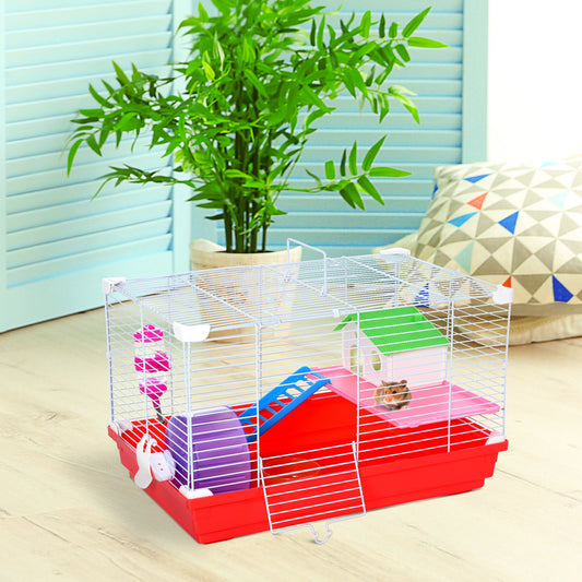 Dwarf Hamster Metal Cage w/ Tunnels Blue