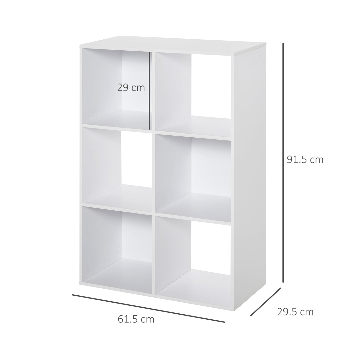 6 Cubes Shelving Cabinet, Particle Board-White