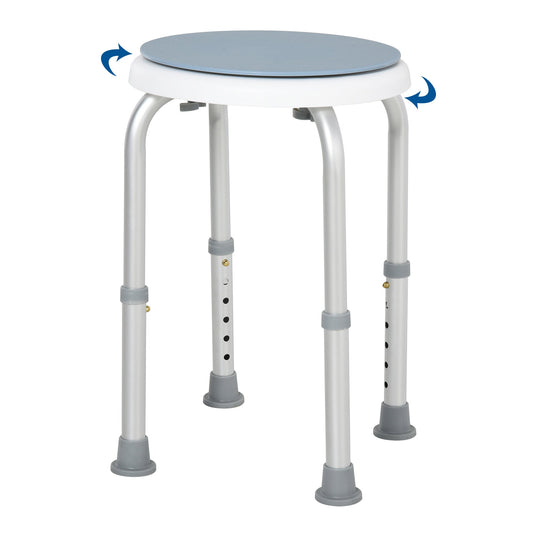 Aluminium 360Â°Swivel Shower Stool â€“ Blue & White