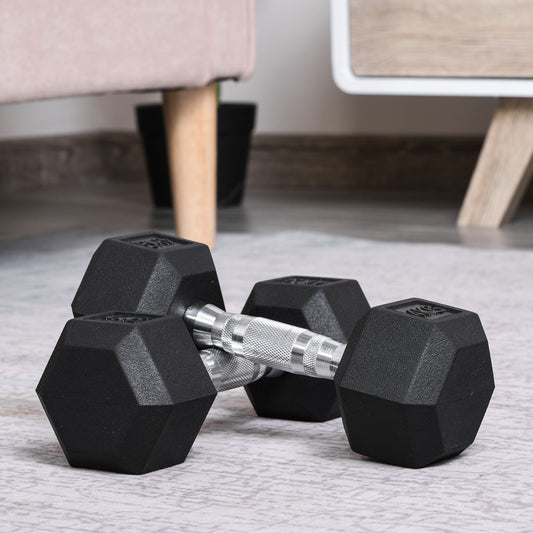2x4kg Rubber Dumbbell Sports Hex Weights Sets Home Gym Fitness Dumbbell Kit