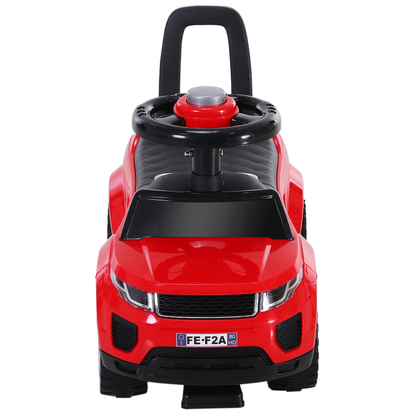 3-in-1 Ride-On Car Walker Stroller Push-Along w/ Horn Wheel & Under Seat Storage Red