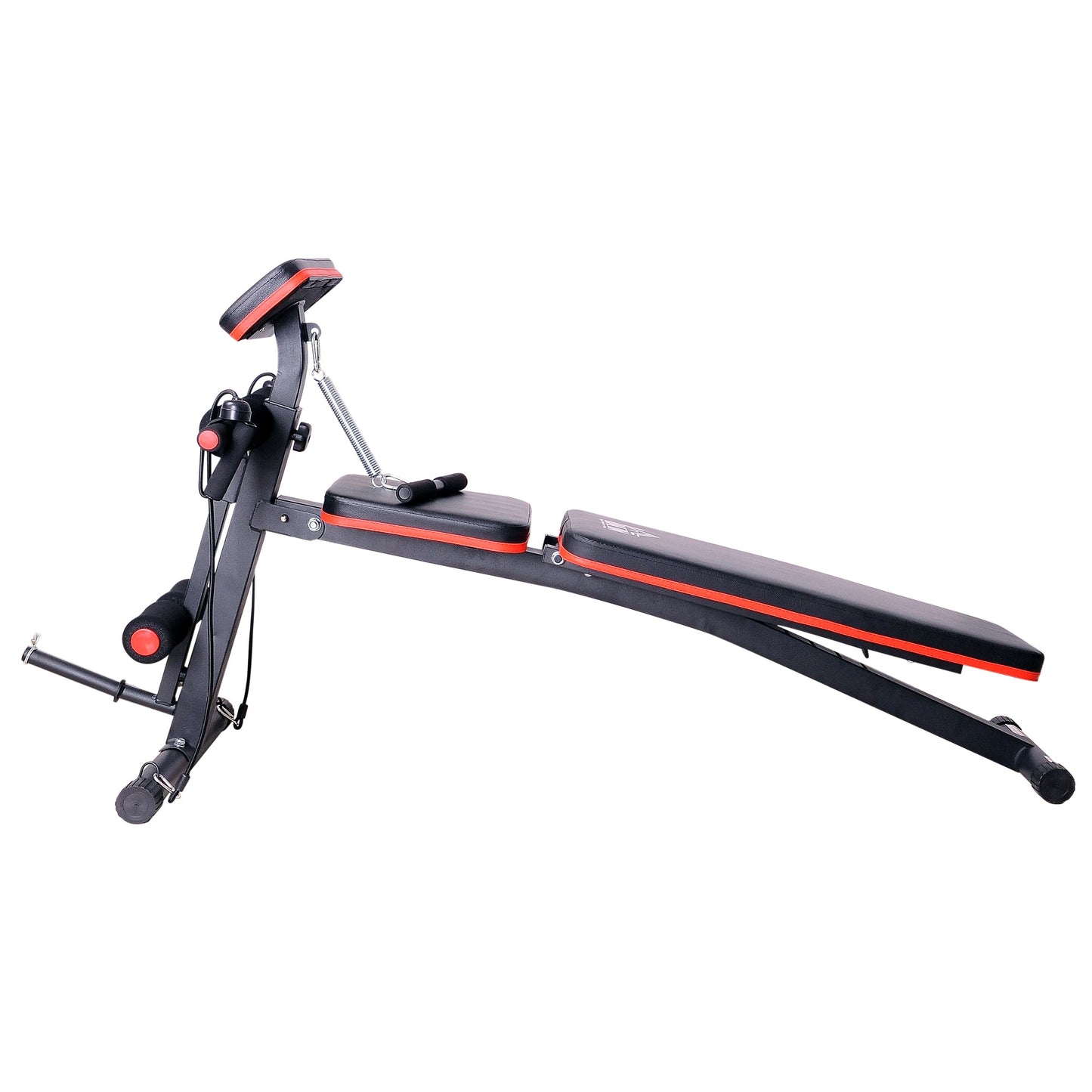 Foldable Exercise Bench, 6 Levels Adjustment-Black/Red
