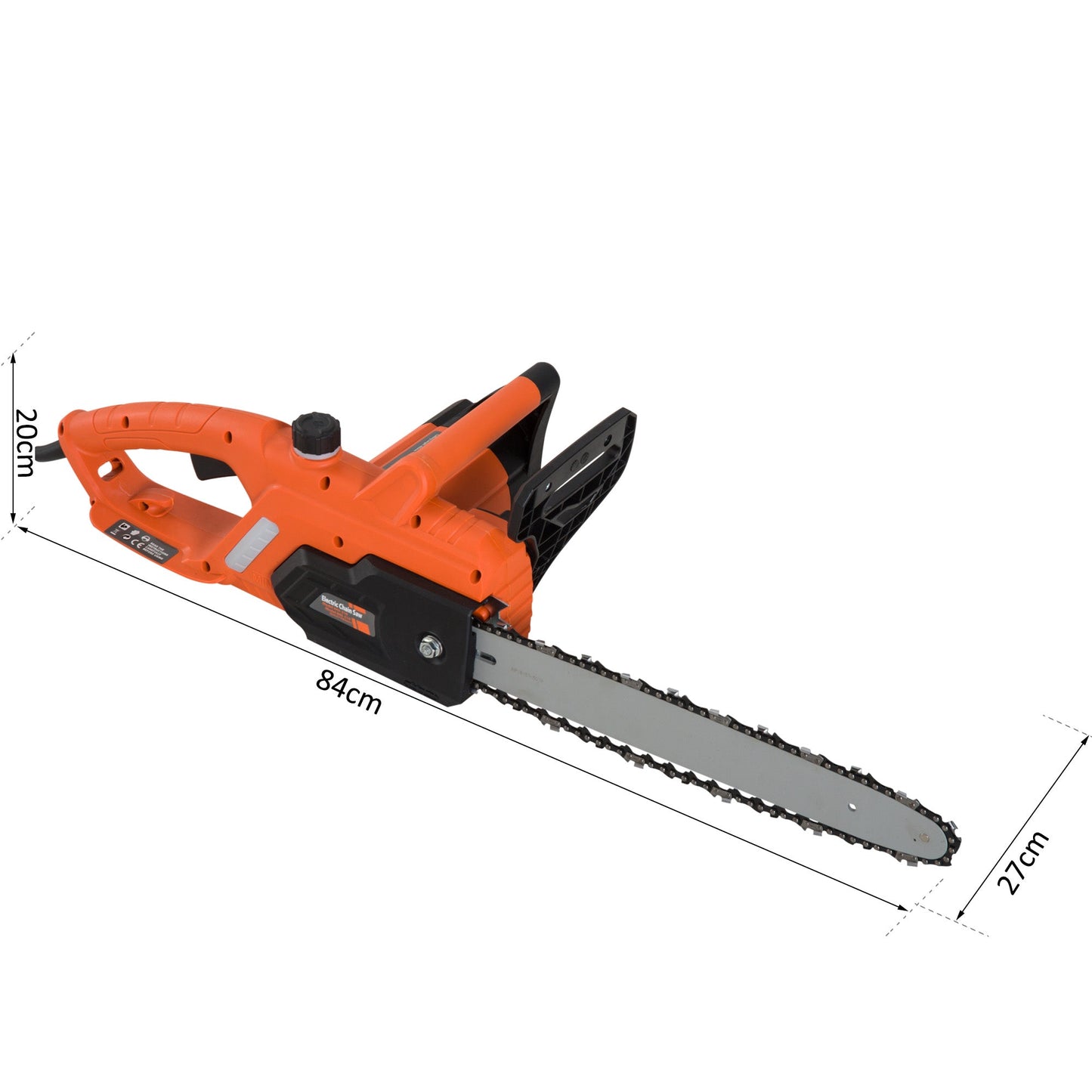 Electric Chainsaw, 2000 W, 40 cm Blade, Corded Aluminium-Orange