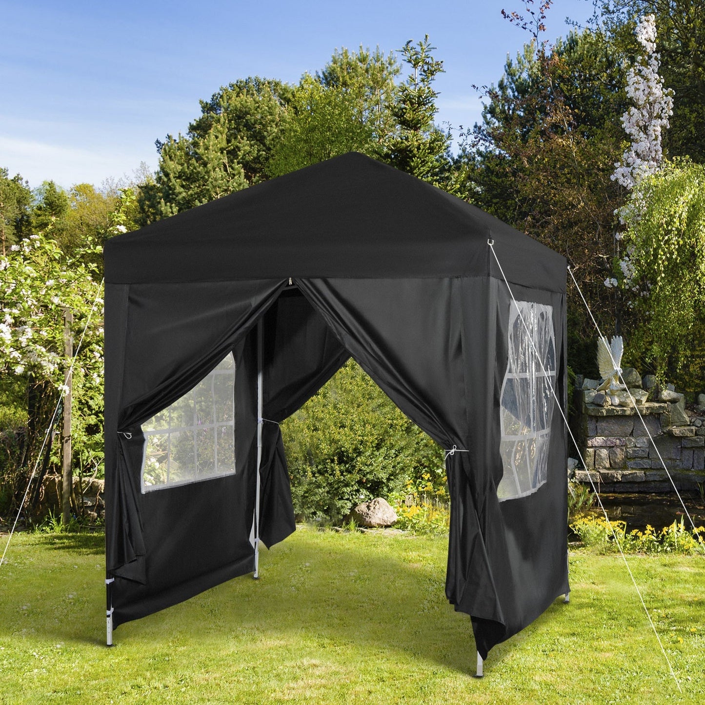 Pop Up Gazebo Canopy, size (2 x 2m)-Black
