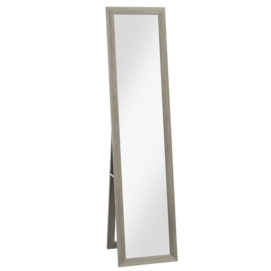 Rustic Full Length Mirror, Hanging and Freestanding Floor Mirror, Farmhouse Decorative Wall Mirror, for Living Room, Bedroom, 157 cm, Grey