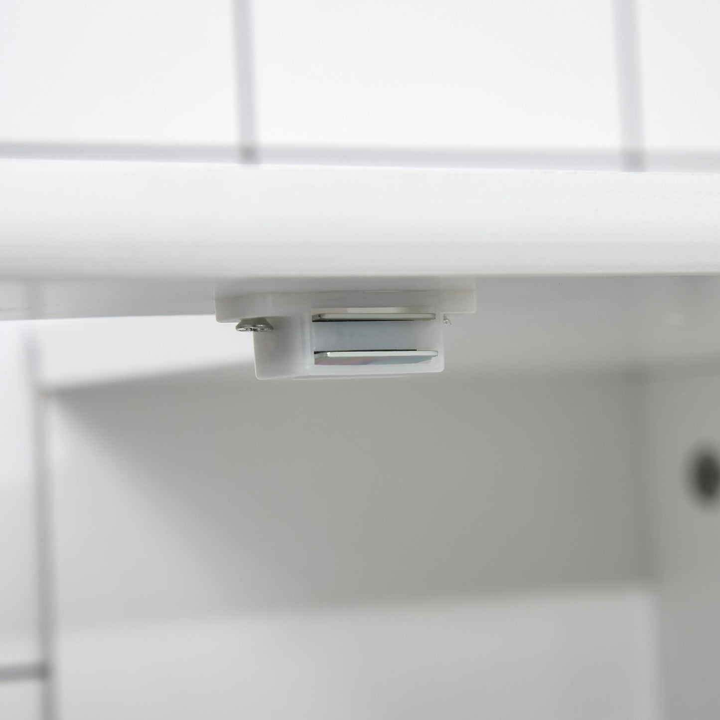 60x60cm Under-Sink Storage Cabinet w/ Adjustable Shelf Handles Drain Hole Bathroom Cabinet Space Saver Organizer White Handle