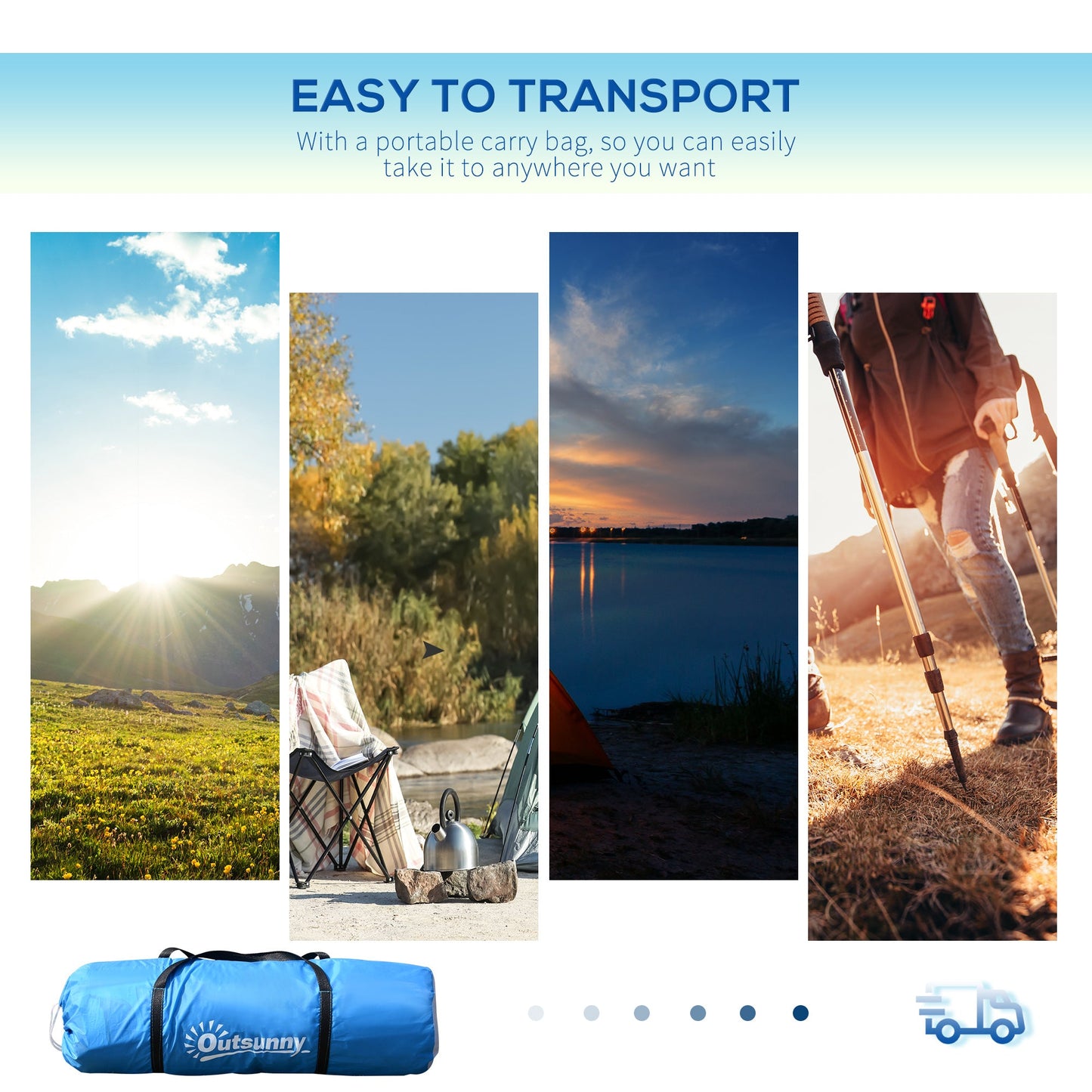 460Lx230Wx195H cm Shelter-Blue/White